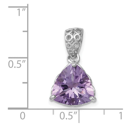 Rosenquarz-Anhänger aus rhodiniertem Sterlingsilber