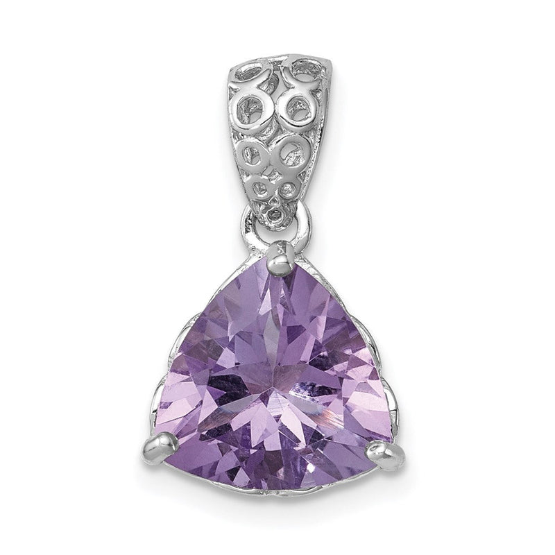 Rosenquarz-Anhänger aus rhodiniertem Sterlingsilber