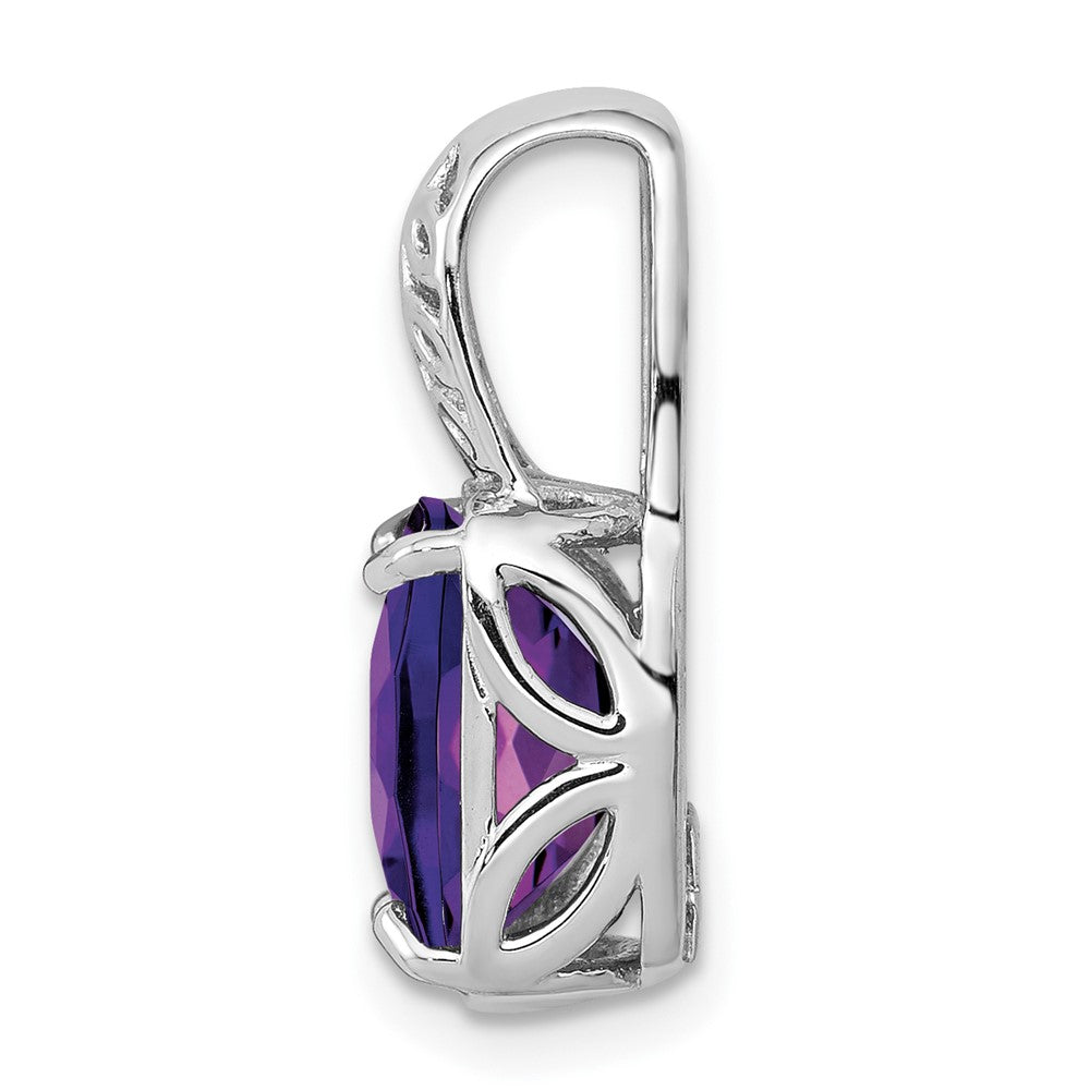 Anhänger aus rhodiniertem Sterlingsilber mit Amethyst