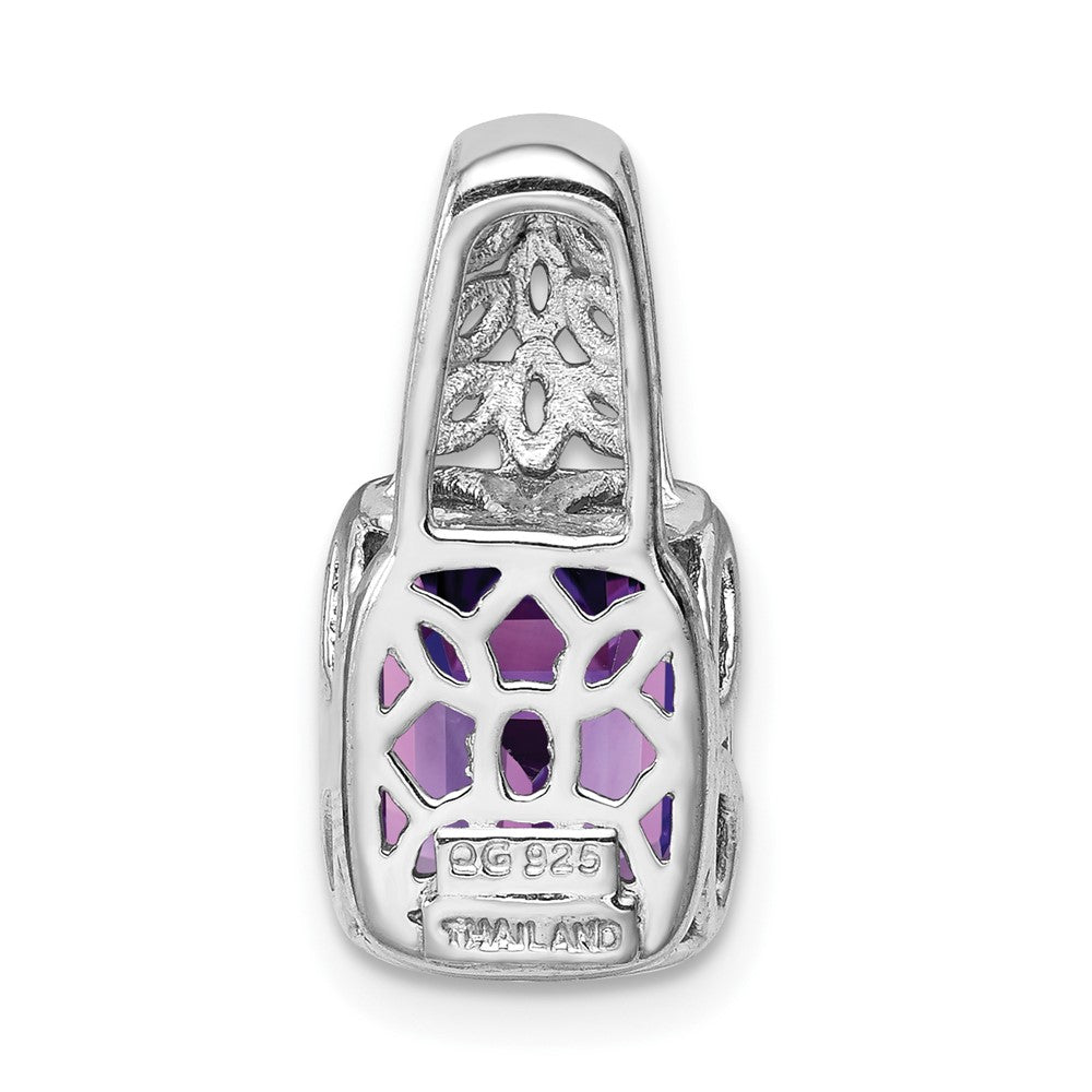 Anhänger aus rhodiniertem Sterlingsilber mit Amethyst