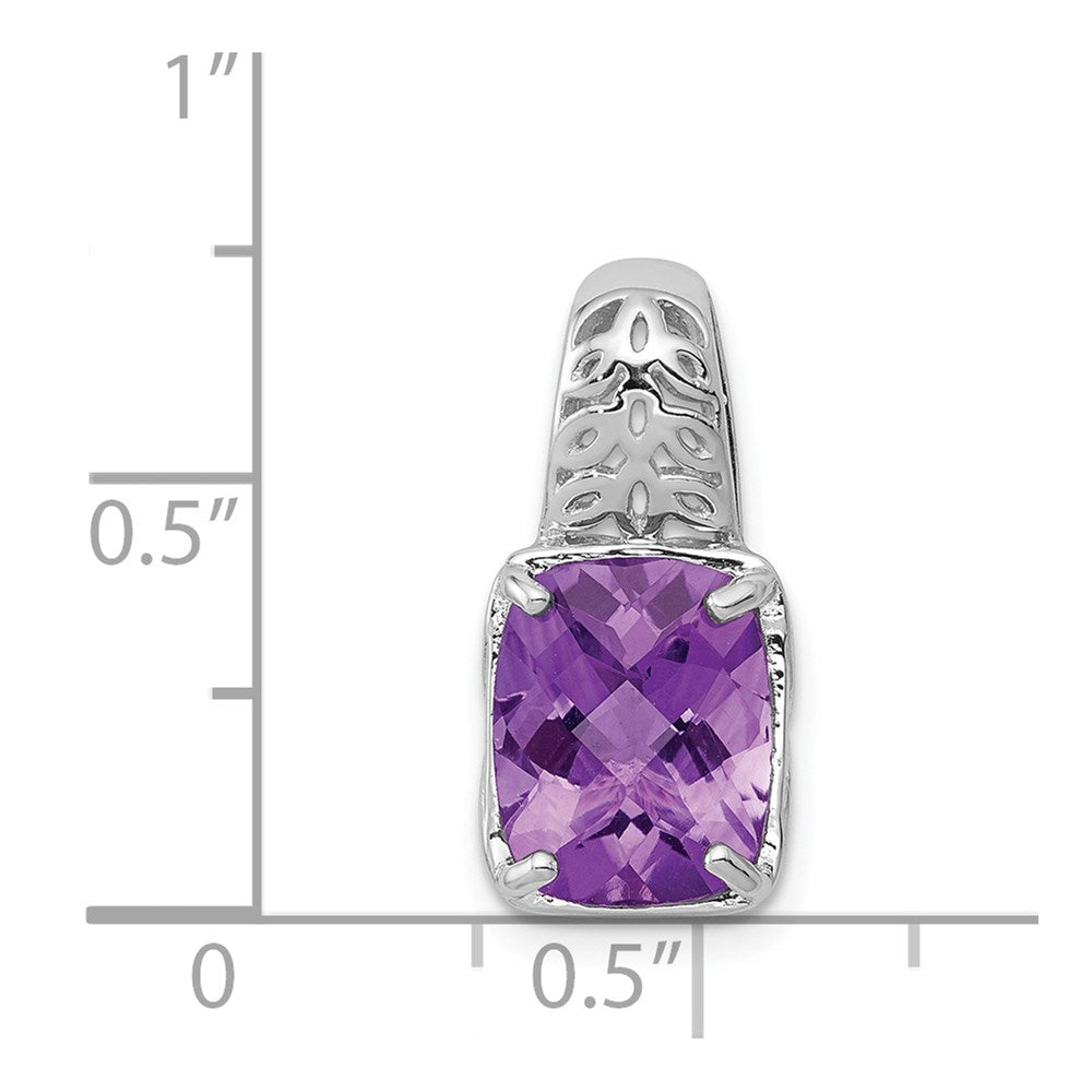 Anhänger aus rhodiniertem Sterlingsilber mit Amethyst