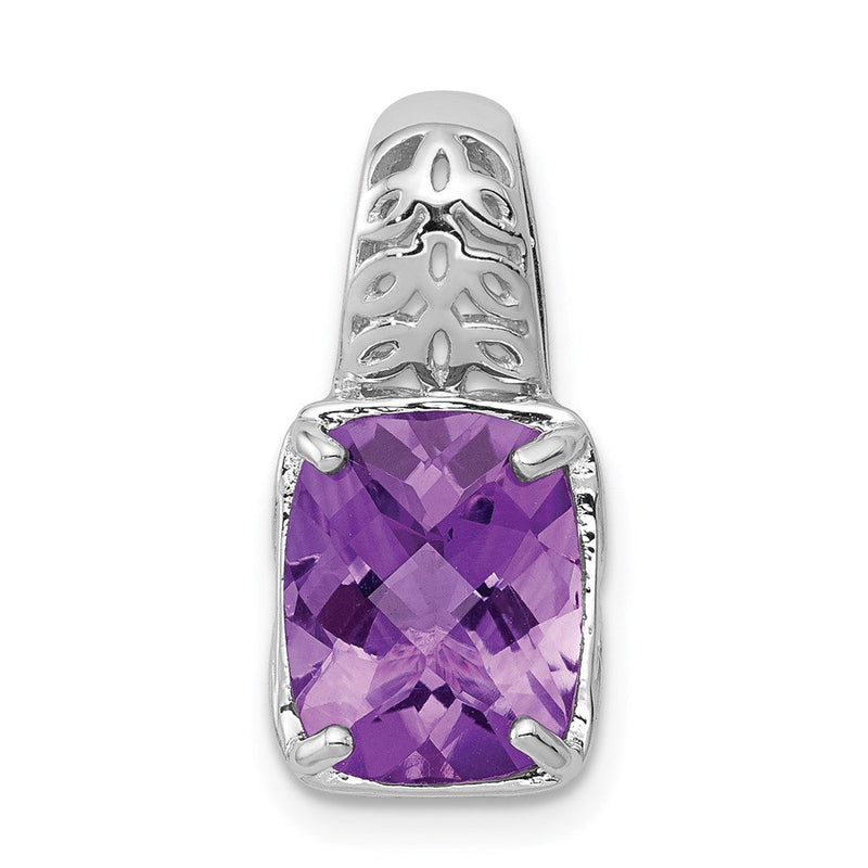Anhänger aus rhodiniertem Sterlingsilber mit Amethyst