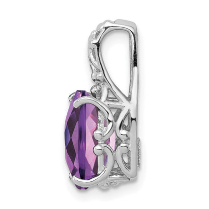 Rhodinierter Anhänger aus Sterlingsilber mit Amethyst