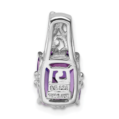 Rhodinierter Anhänger aus Sterlingsilber mit Amethyst