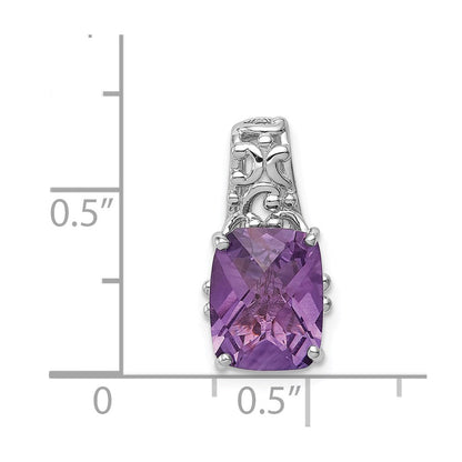 Rhodinierter Anhänger aus Sterlingsilber mit Amethyst