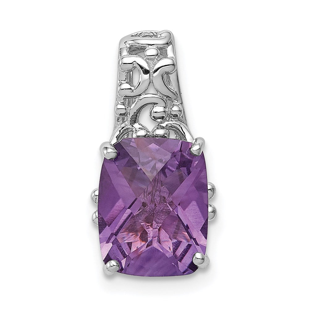 Rhodinierter Anhänger aus Sterlingsilber mit Amethyst