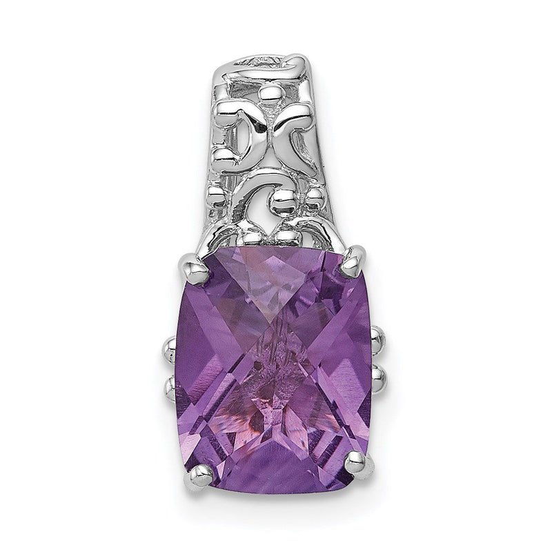 Rhodinierter Anhänger aus Sterlingsilber mit Amethyst