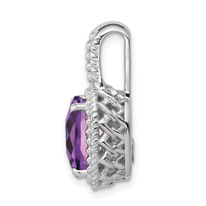 Anhänger aus rhodiniertem Sterlingsilber mit Amethyst