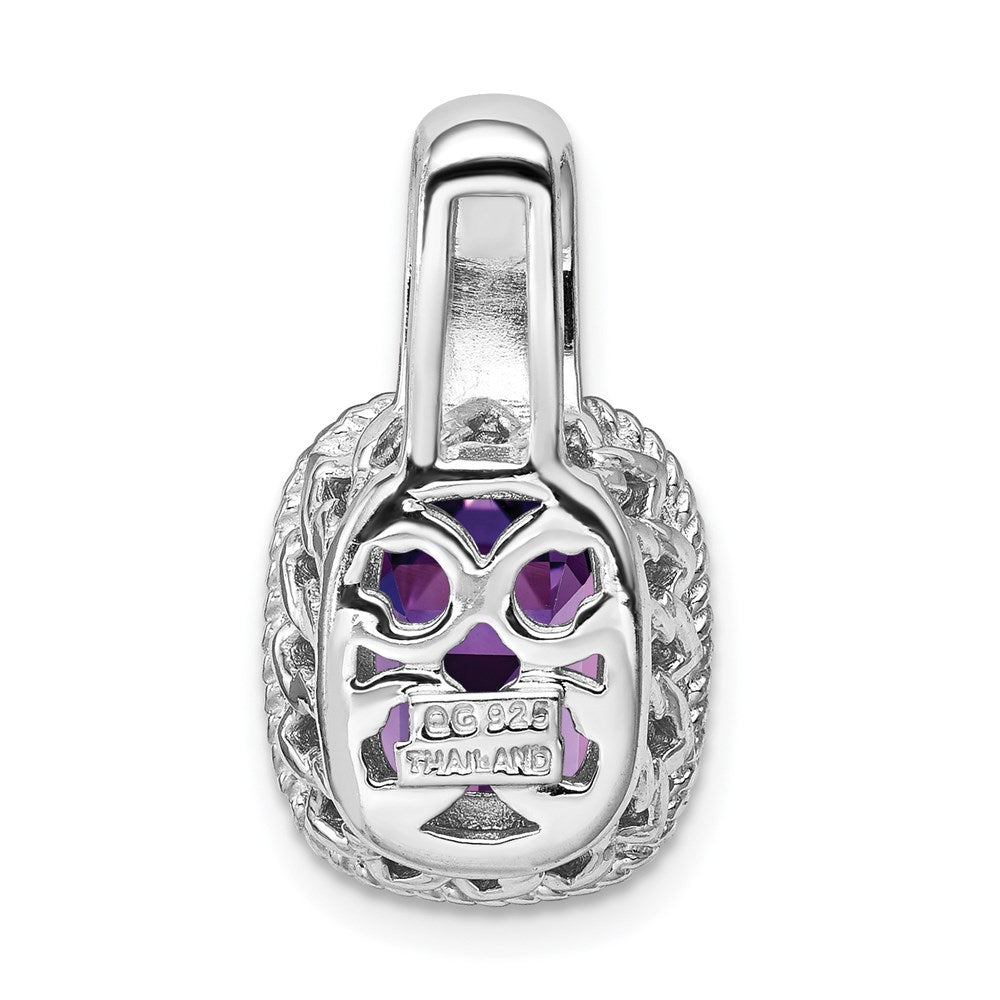 Anhänger aus rhodiniertem Sterlingsilber mit Amethyst