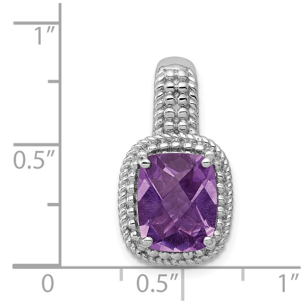 Anhänger aus rhodiniertem Sterlingsilber mit Amethyst