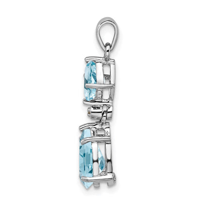 Sterlingsilber Rhodiniert Diamant & Licht Schweizer Bt Anhänger