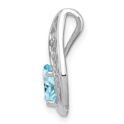 Sterlingsilber Rhodiniert Diamant und Licht Schweizer Bt Anhänger