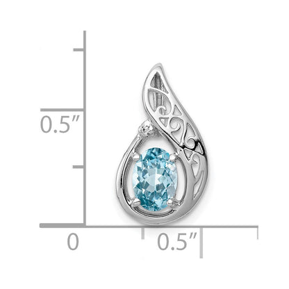 Sterlingsilber Rhodiniert Diamant und Licht Schweizer Bt Anhänger