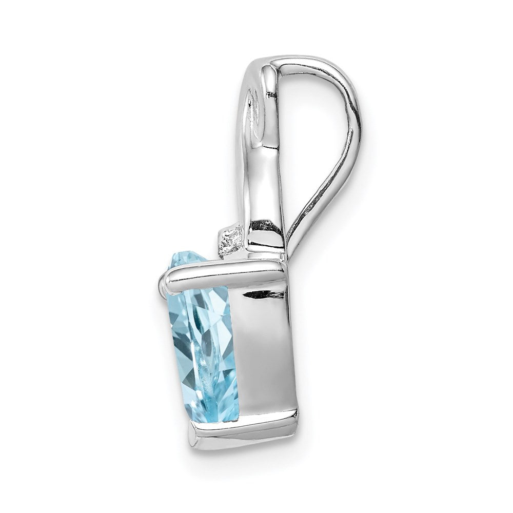 Sterlingsilber Rhodiniert Diamant & Lt Schweizer Bt Herz Anhänger