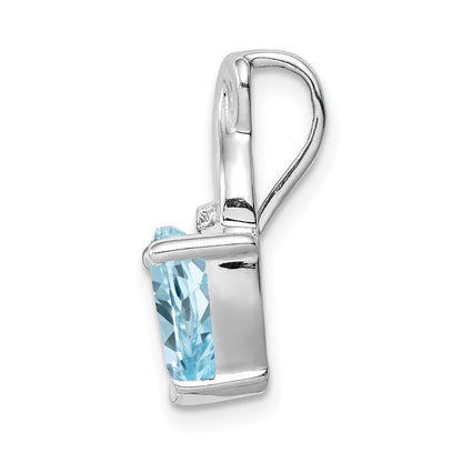 Sterlingsilber Rhodiniert Diamant & Lt Schweizer Bt Herz Anhänger