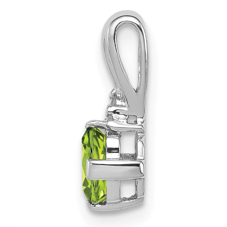 Sterlingsilber Rhodiniert Diamant und Peridot Anhänger