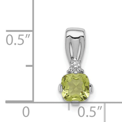 Sterlingsilber Rhodiniert Diamant und Peridot Anhänger