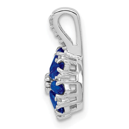 Sterlingsilber Rhodiniert Diamant & Saphir Anhänger