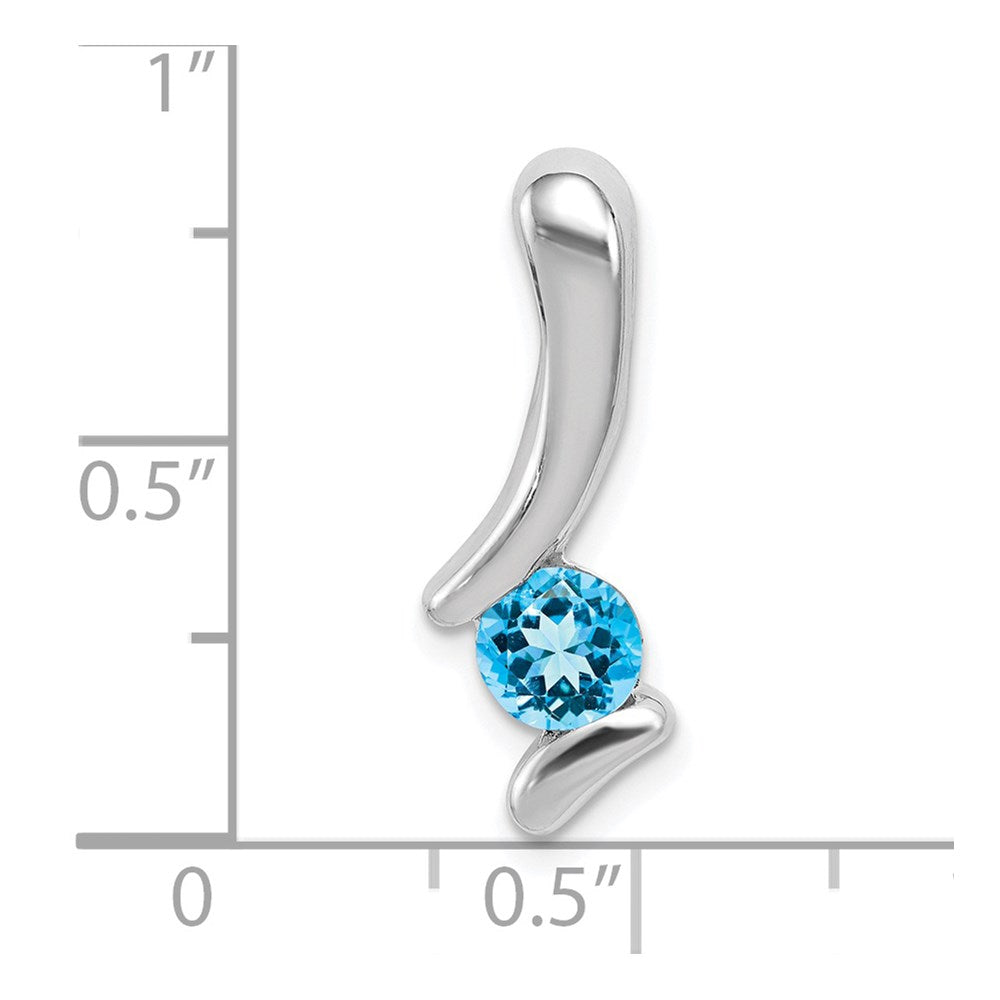 Sterlingsilber Rhodiniert Blautopas Anhänger