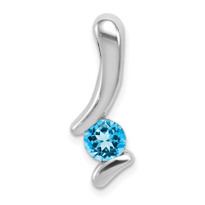 Sterlingsilber Rhodiniert Blautopas Anhänger