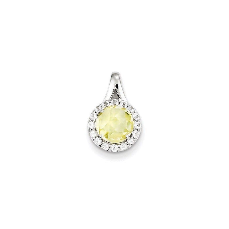 Sterlingsilber Circle-Anhänger mit weißem Topas und Zitronenquarz