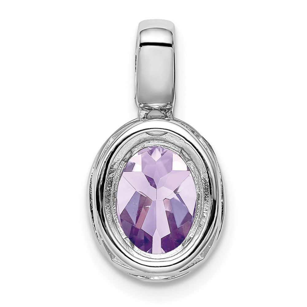 Anhänger aus rhodiniertem Sterlingsilber mit Rosaquarz