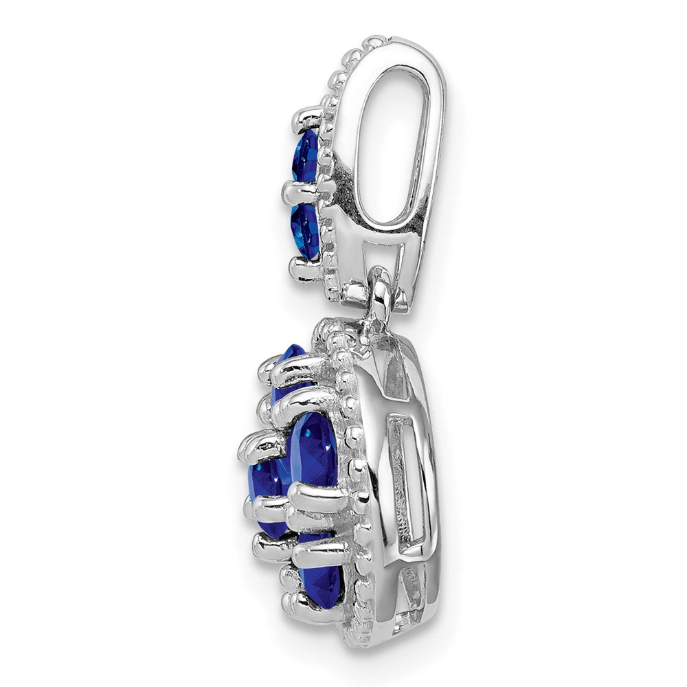 Rhodinierter Anhänger aus Sterlingsilber mit Saphir, 0,86 ct