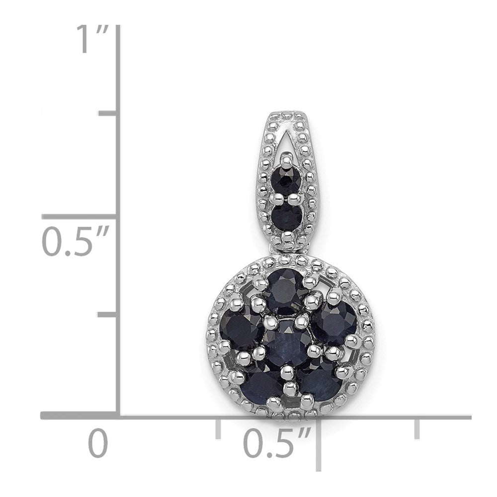Rhodinierter Anhänger aus Sterlingsilber mit Saphir, 0,86 ct