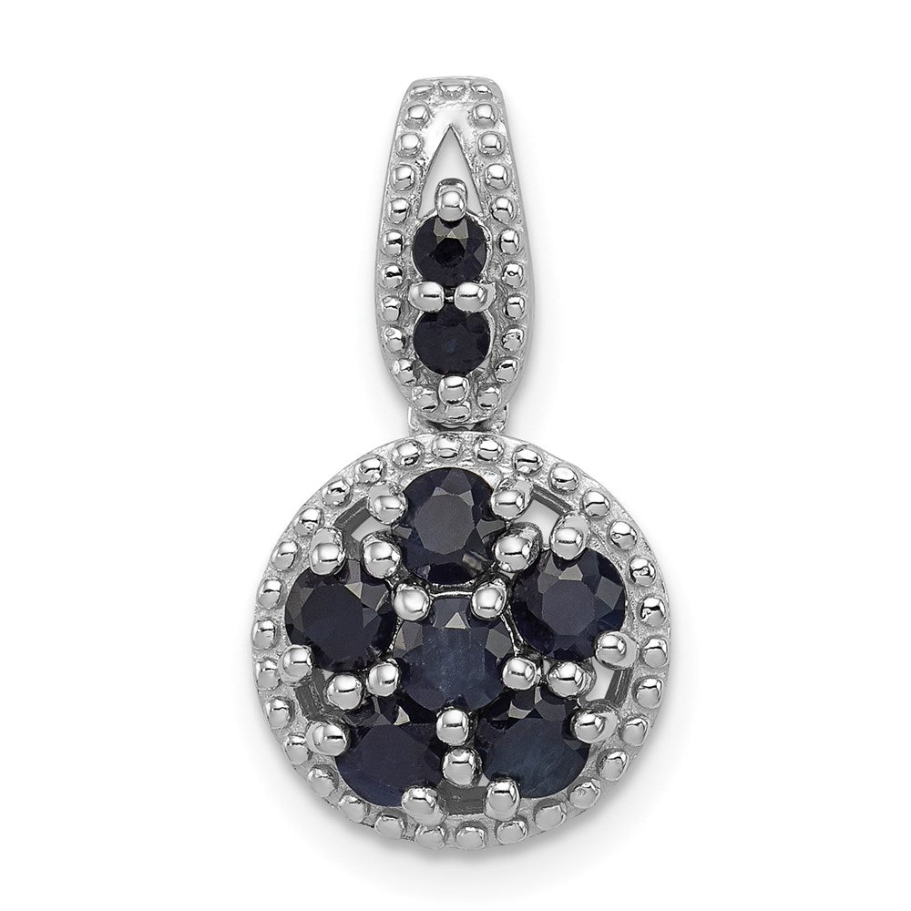 Rhodinierter Anhänger aus Sterlingsilber mit Saphir, 0,86 ct
