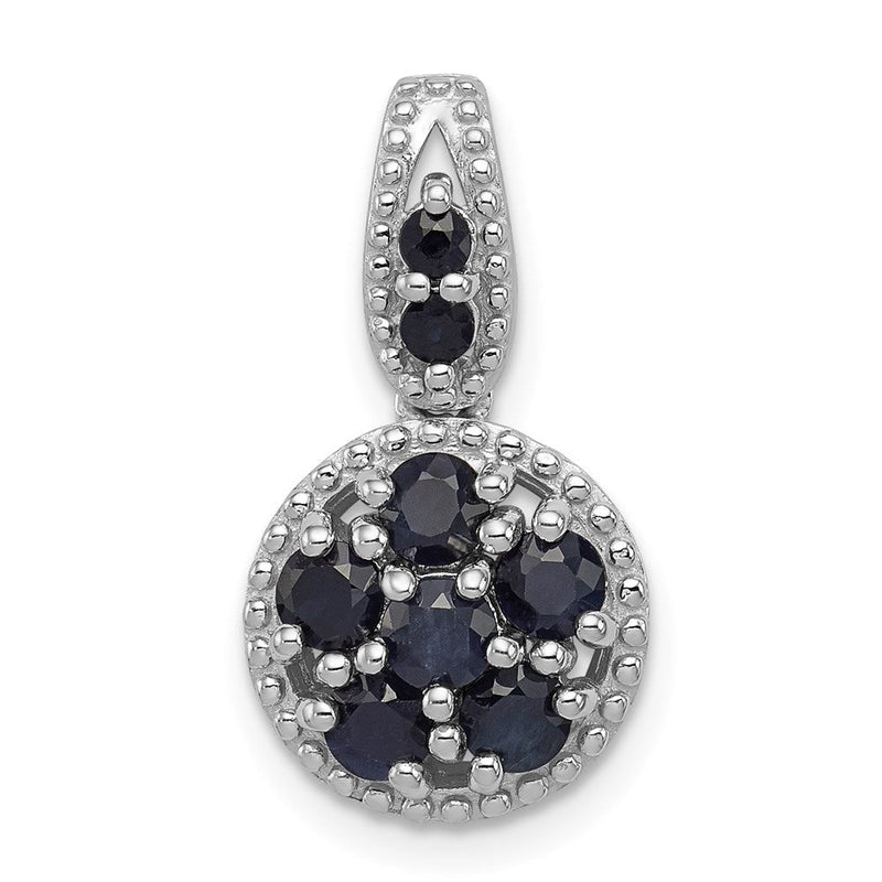 Rhodinierter Anhänger aus Sterlingsilber mit Saphir, 0,86 ct