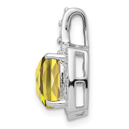 Sterlingsilber Diamant- & Zitronenquarz-Anhänger, rhodiniert