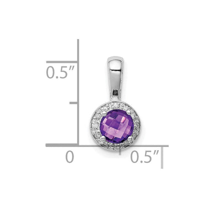 Rhodinierter Anhänger aus Sterlingsilber mit Diamant und Amethyst
