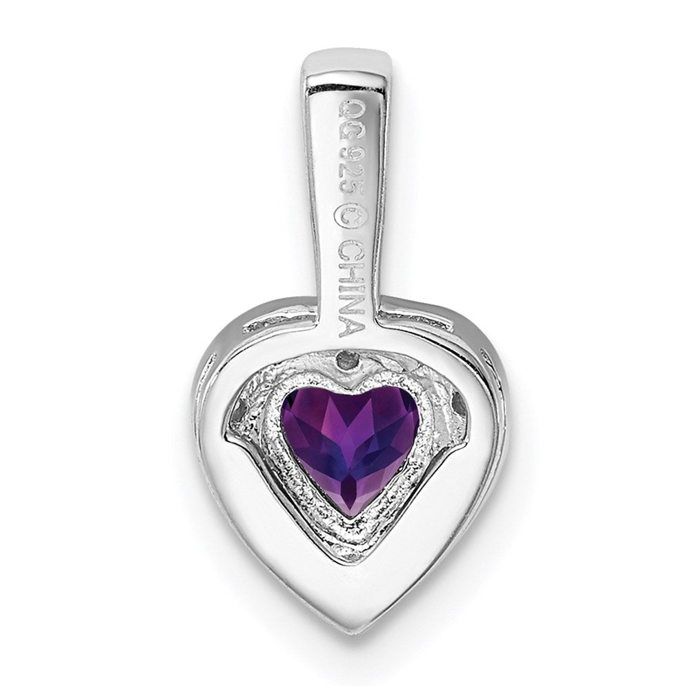 Anhänger aus rhodiniertem Sterlingsilber mit Diamant und Amethyst
