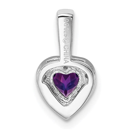 Anhänger aus rhodiniertem Sterlingsilber mit Diamant und Amethyst