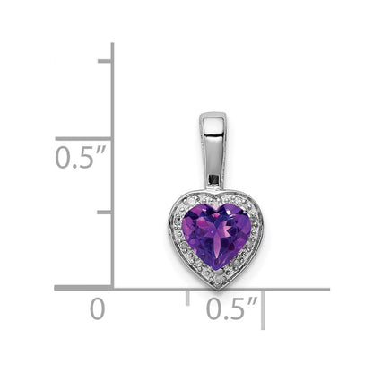 Anhänger aus rhodiniertem Sterlingsilber mit Diamant und Amethyst