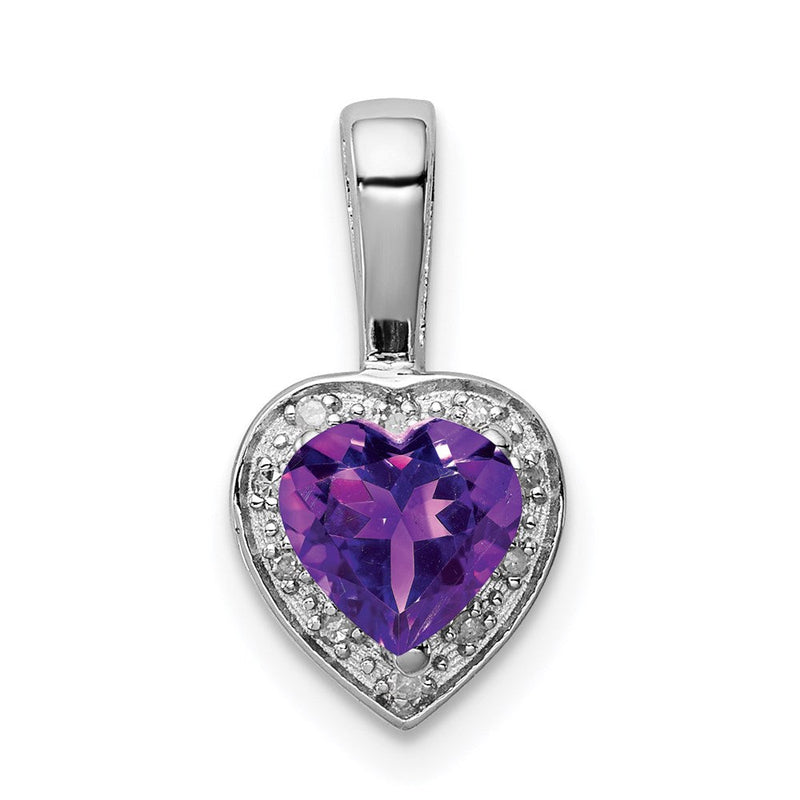 Anhänger aus rhodiniertem Sterlingsilber mit Diamant und Amethyst