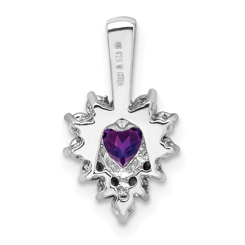 Anhänger aus rhodiniertem Sterlingsilber mit Diamant und Amethyst