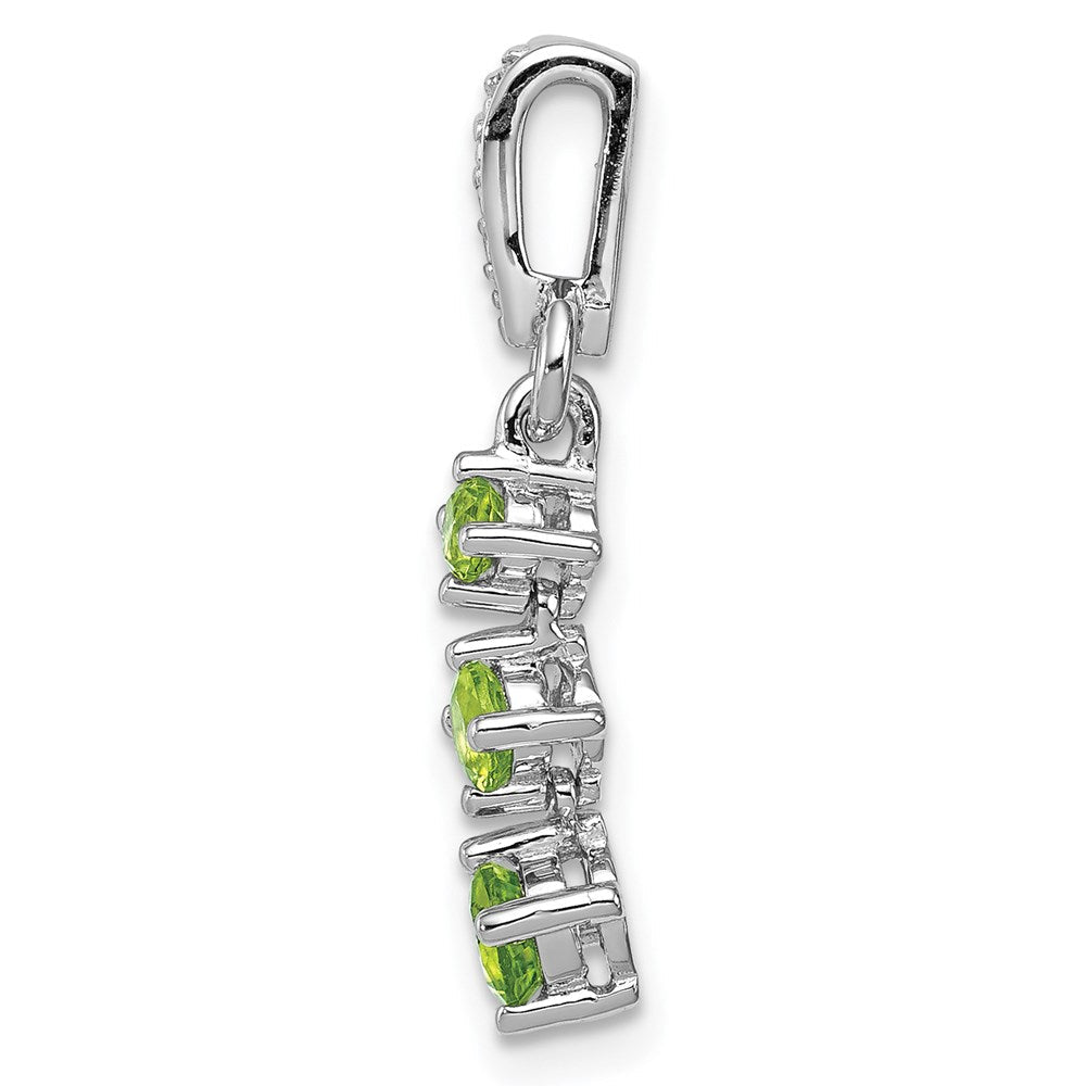 Anhänger aus rhodiniertem Sterlingsilber mit Peridot und Diamant