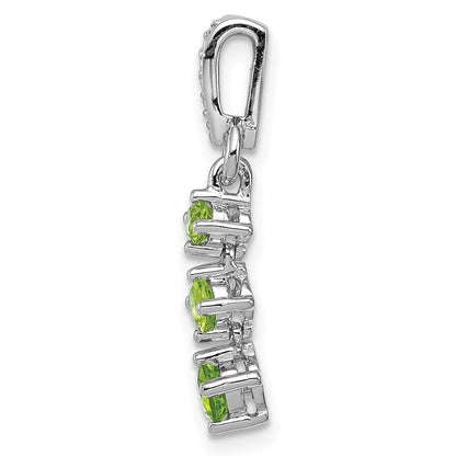 Anhänger aus rhodiniertem Sterlingsilber mit Peridot und Diamant