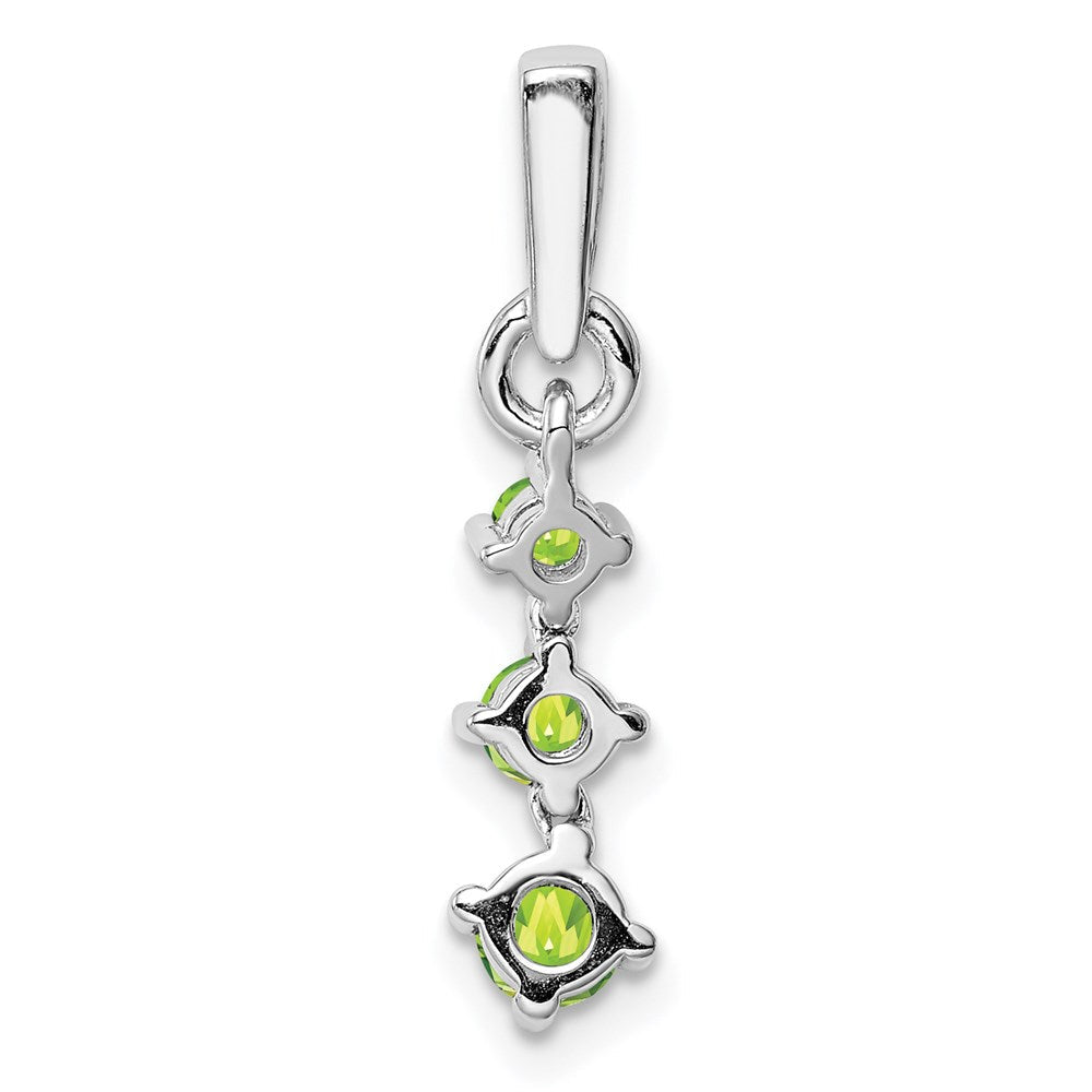 Anhänger aus rhodiniertem Sterlingsilber mit Peridot und Diamant