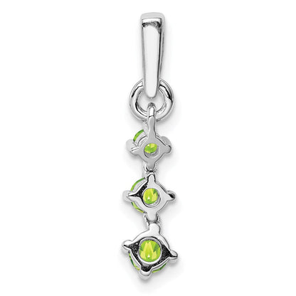 Anhänger aus rhodiniertem Sterlingsilber mit Peridot und Diamant