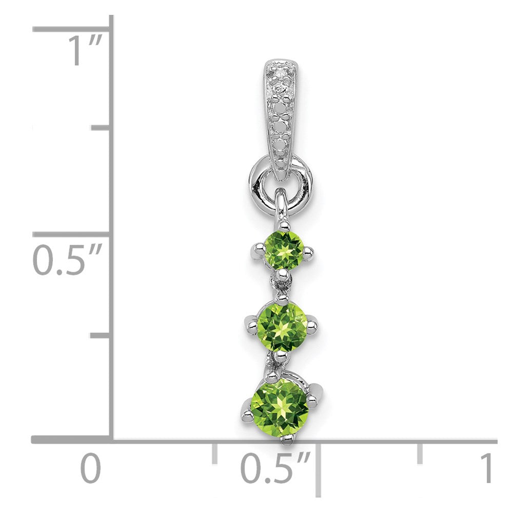 Anhänger aus rhodiniertem Sterlingsilber mit Peridot und Diamant