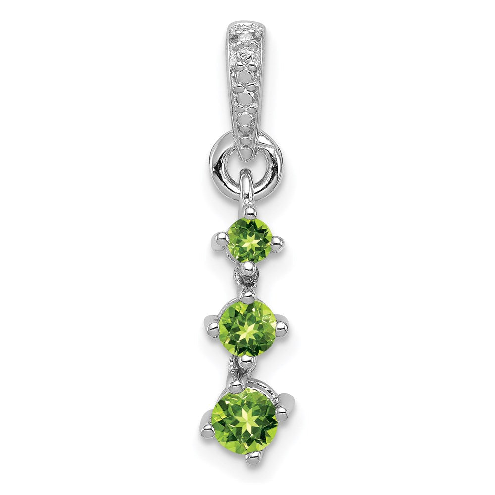 Anhänger aus rhodiniertem Sterlingsilber mit Peridot und Diamant