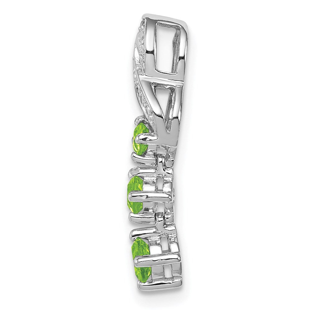 Anhänger aus rhodiniertem Sterlingsilber mit Peridot und Diamant