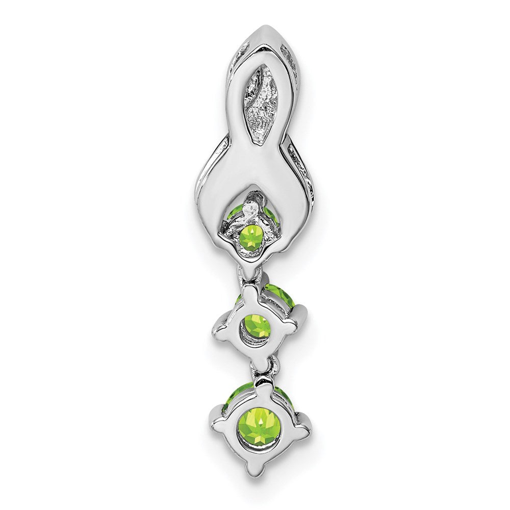 Anhänger aus rhodiniertem Sterlingsilber mit Peridot und Diamant