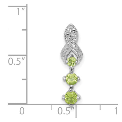 Anhänger aus rhodiniertem Sterlingsilber mit Peridot und Diamant