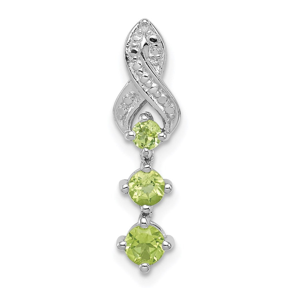 Anhänger aus rhodiniertem Sterlingsilber mit Peridot und Diamant