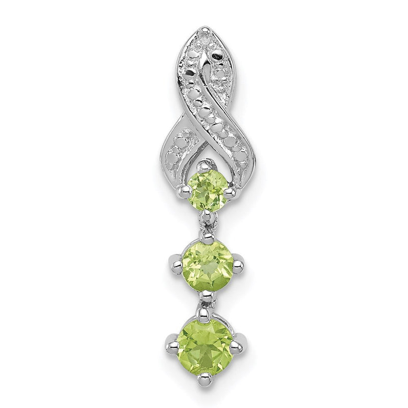 Anhänger aus rhodiniertem Sterlingsilber mit Peridot und Diamant