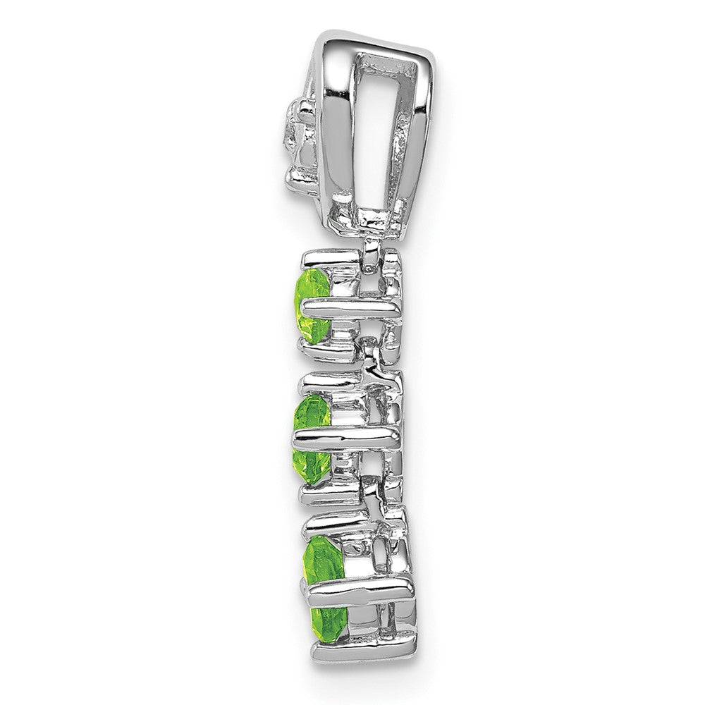 Anhänger aus rhodiniertem Sterlingsilber mit Peridot und Diamant