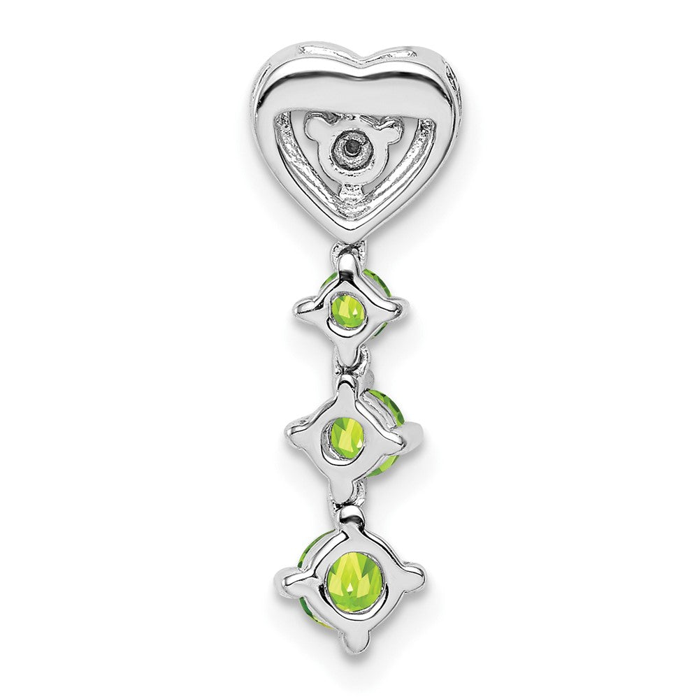 Anhänger aus rhodiniertem Sterlingsilber mit Peridot und Diamant